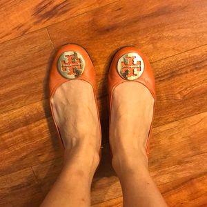Tory Orange Ballet Flats
